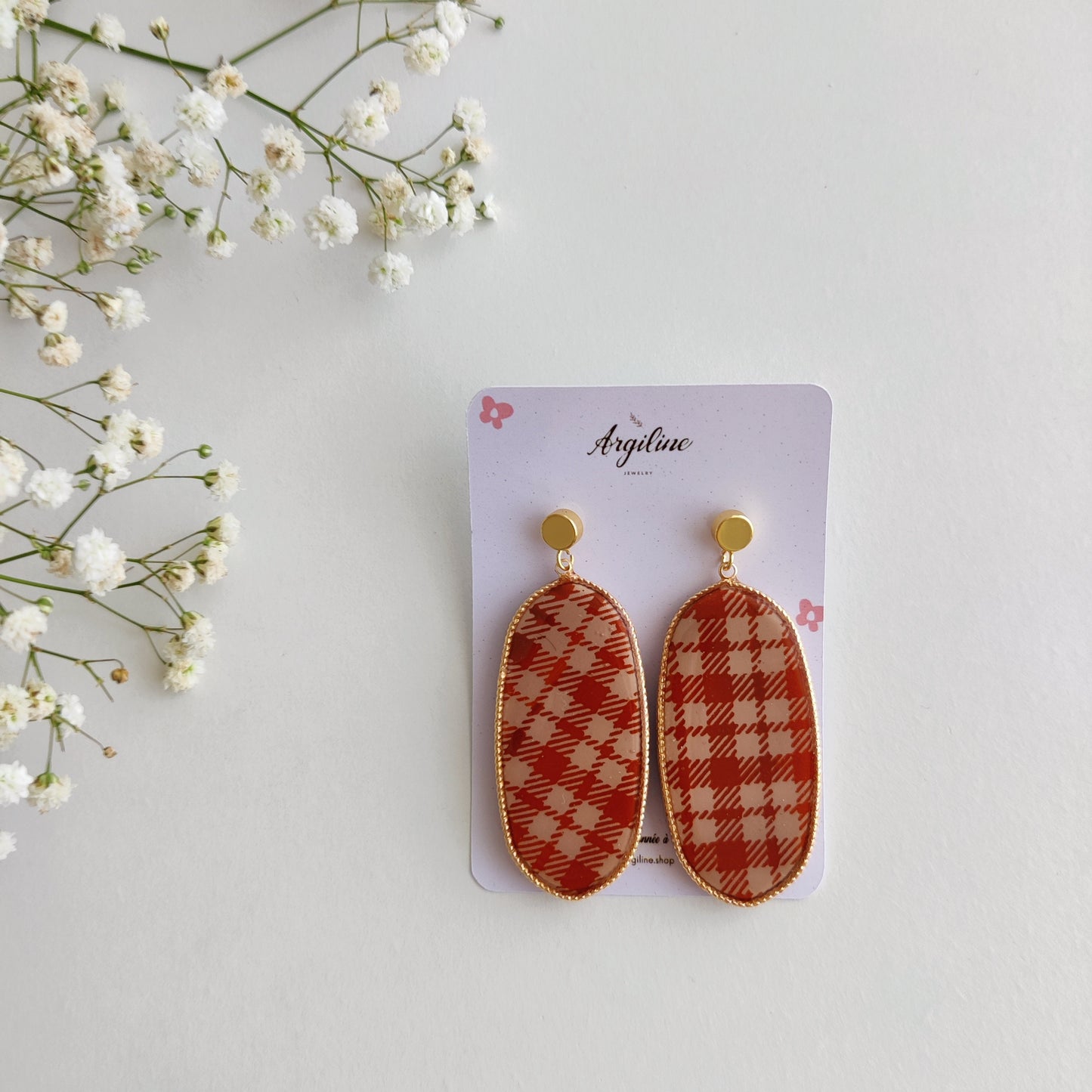 Autumn Polymer clay earrings | Artisanal | Handmade | Jewellery | Minimalist | Autumn | Polymer Clay | Dangle Earrings oval