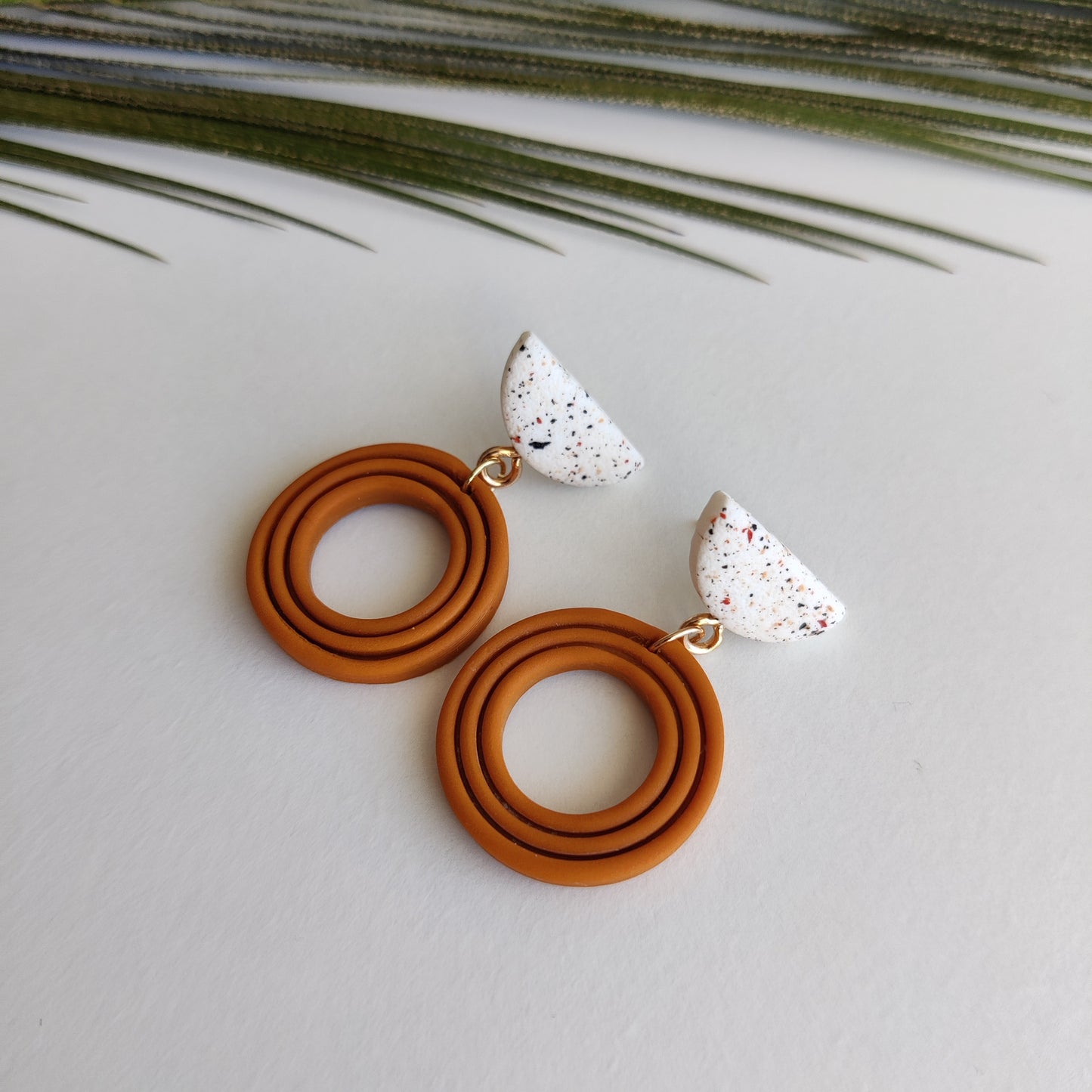 ARIA | Terracotta Earrings | Terracotta Boho Earrings | Dangle Polymer Clay Jewelry | autumn color | Jewelry Bijoux | Terracotta Art Deco