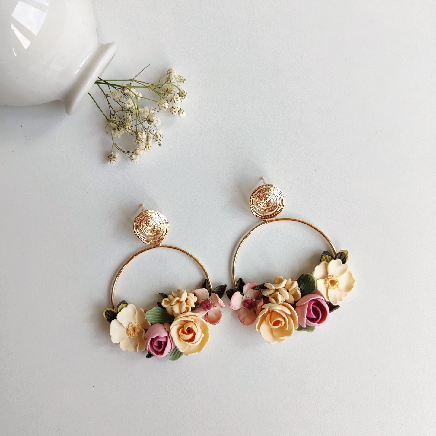 Boucle d'oreilles florale