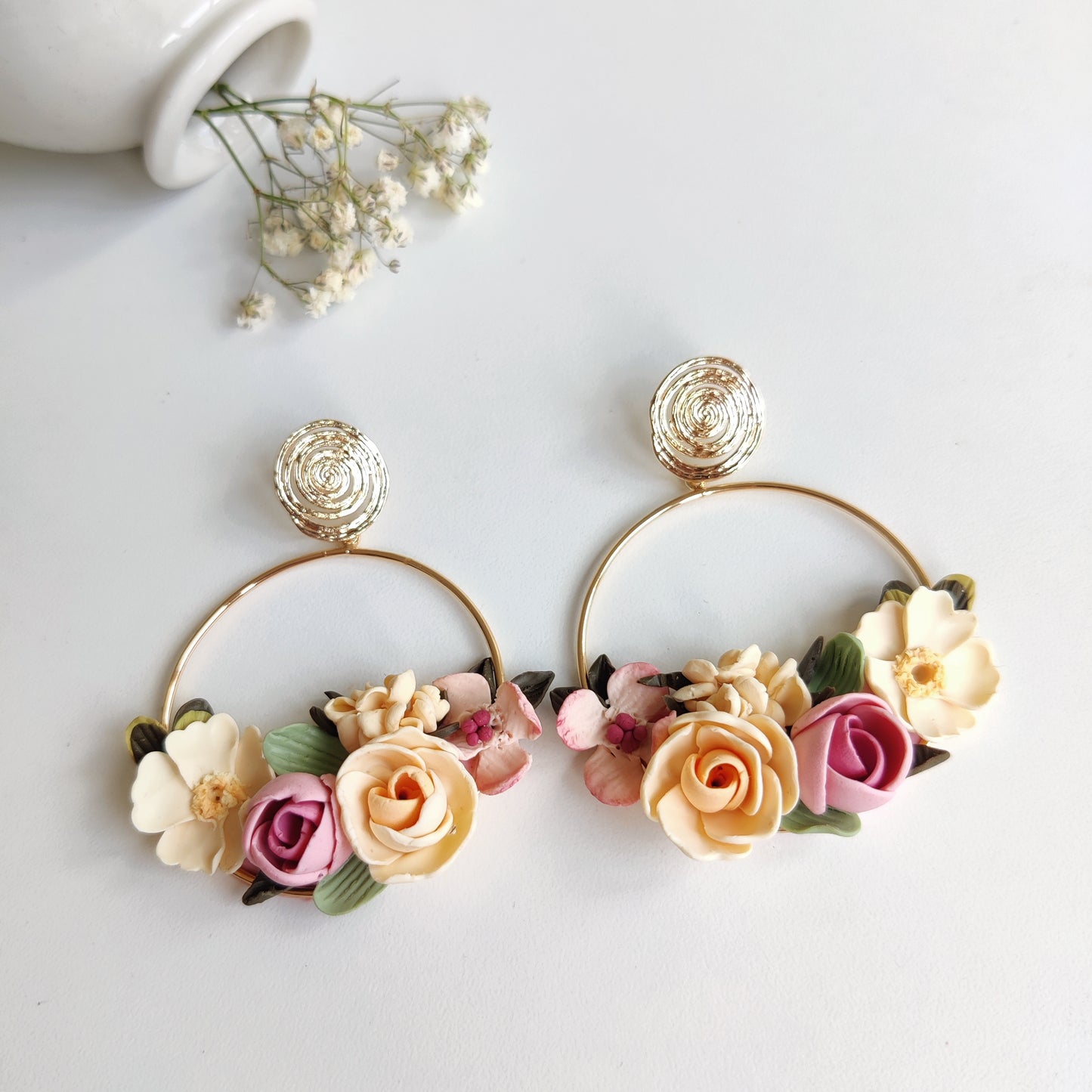 Boucle d'oreilles florale
