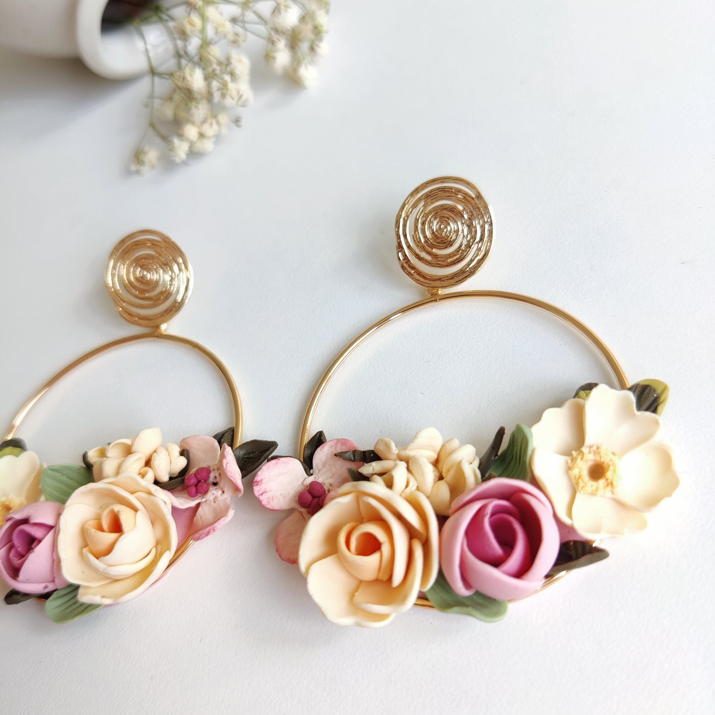 Boucle d'oreilles florale