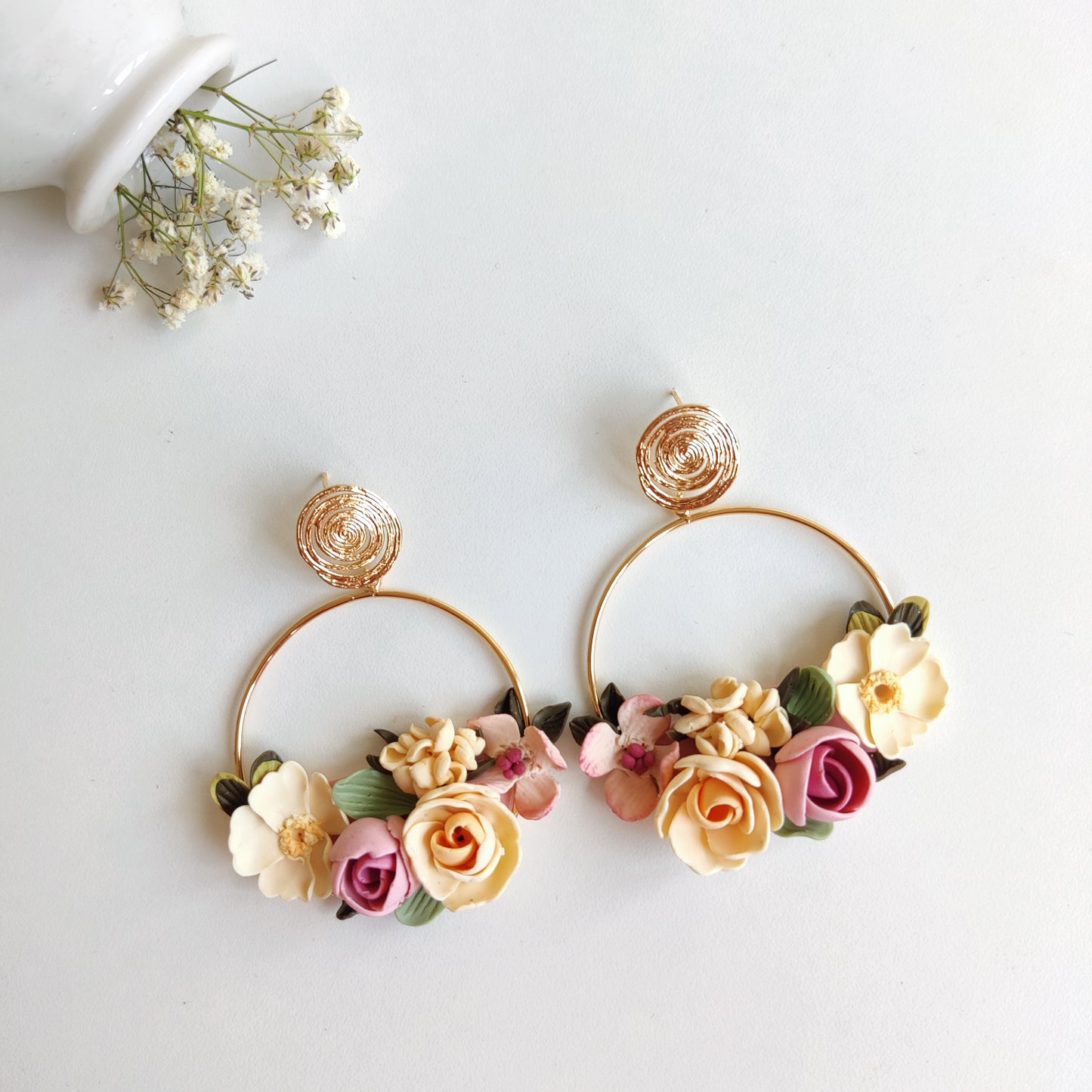 Boucle d'oreilles florale