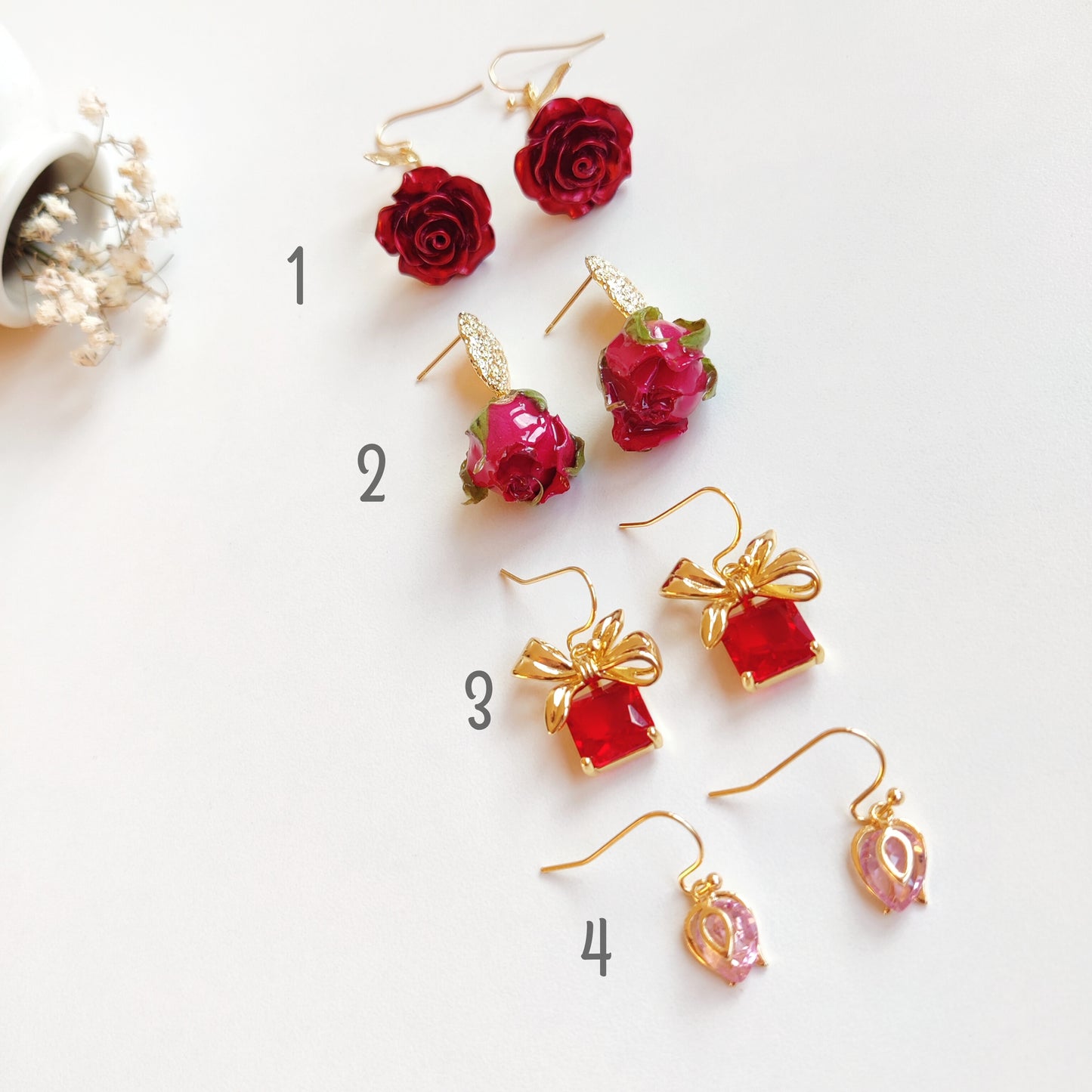 Boucles d’oreilles florales pour la fête des mères
