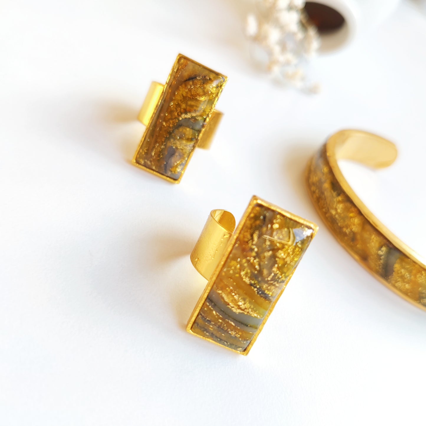 Bracelet et bague "effet marbré" pour la fête te des mères