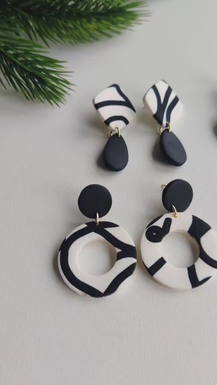 Minimalist Earrings | Polymer clay earrings | Artisanal | Handmade | Jewellery | Minimalist | Christmas | Polymer Clay | Dangle Earrings| UK