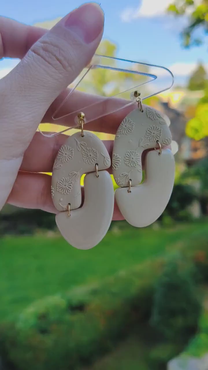 KHLOE | Terracotta Earrings | Hippie Boho Earrings | Dangle Polymer Clay Jewelry | autumn color | Jewelry Bijoux | Terracotta Art Deco