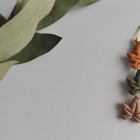 Fall Leaf Earrings / Polymer Clay Earrings, Autumn Leaves Earrings, Fall Clay Earrings, Boho Clay Earrings Maple Leaves Earrings, Fall Vibes