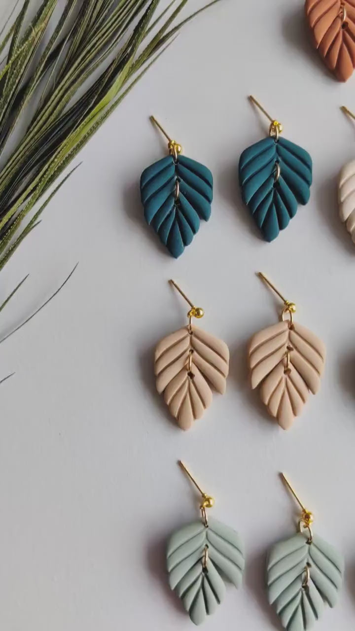 EMMA | Autumn Collection | Autumn Polymer Clay Earrings | Boho Fall Jewellery | Chestnut Earrings | FR earrings | Brass Earrings FR