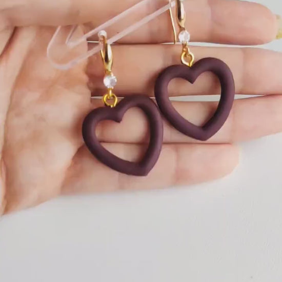 Heart Earrings | Valentine's Day Earrings | Polymer Clay Earrings | Clay Earrings | Floral Earrings | Pink | Handmade Jewellery | Gift