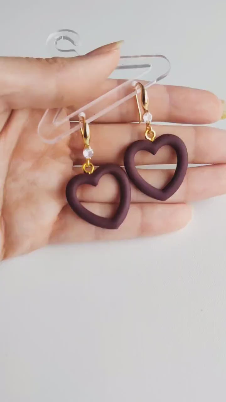 Heart Earrings | Valentine's Day Earrings | Polymer Clay Earrings | Clay Earrings | Floral Earrings | Pink | Handmade Jewellery | Gift