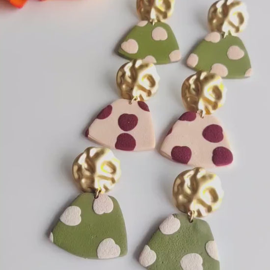 Retro Earrings | Valentine's Day Earrings | Polymer Clay Earrings | Clay Earrings | Floral Earrings | Pink | Handmade Jewellery | Gift