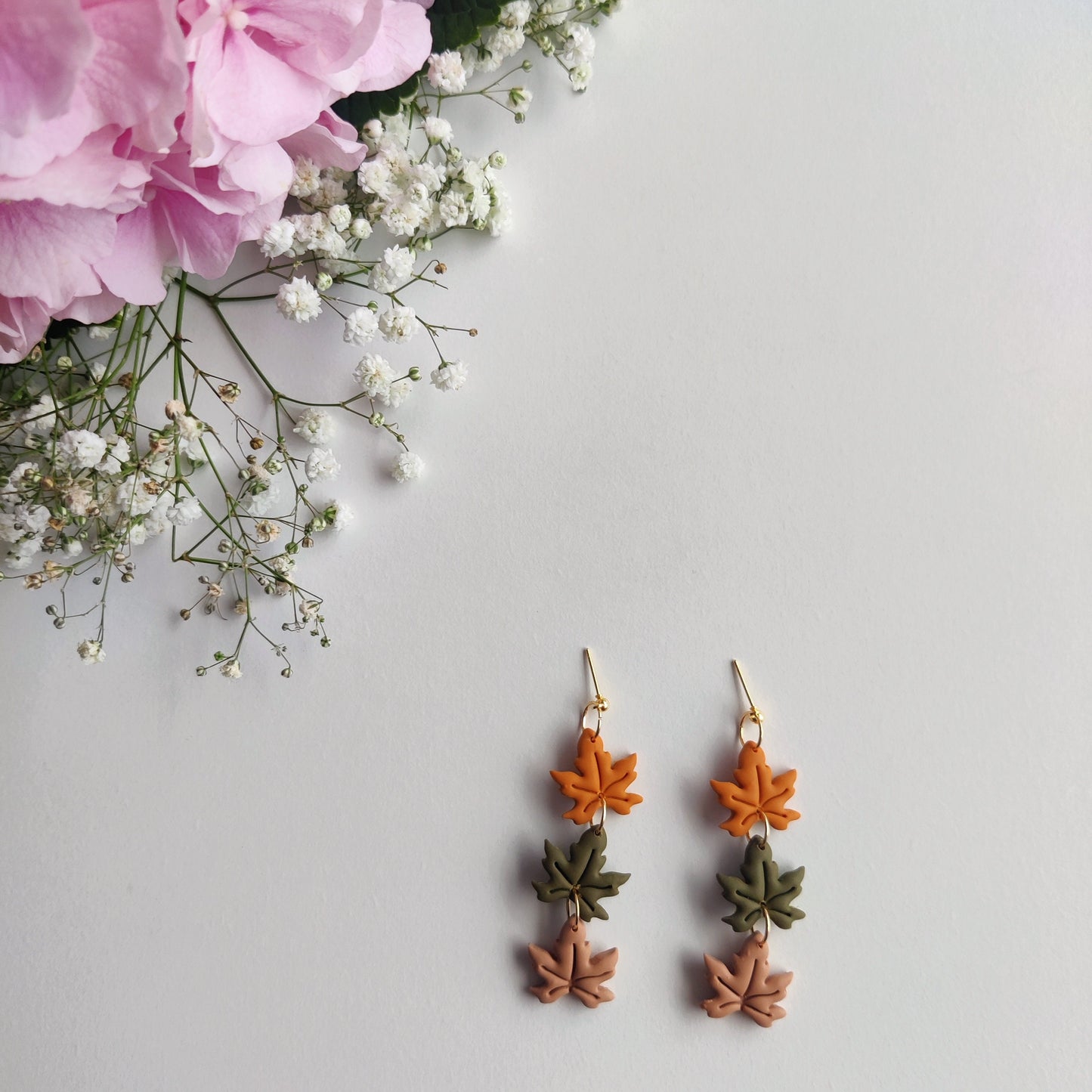 Fall Leaf Earrings / Polymer Clay Earrings, Autumn Leaves Earrings, Fall Clay Earrings, Boho Clay Earrings Maple Leaves Earrings, Fall Vibes