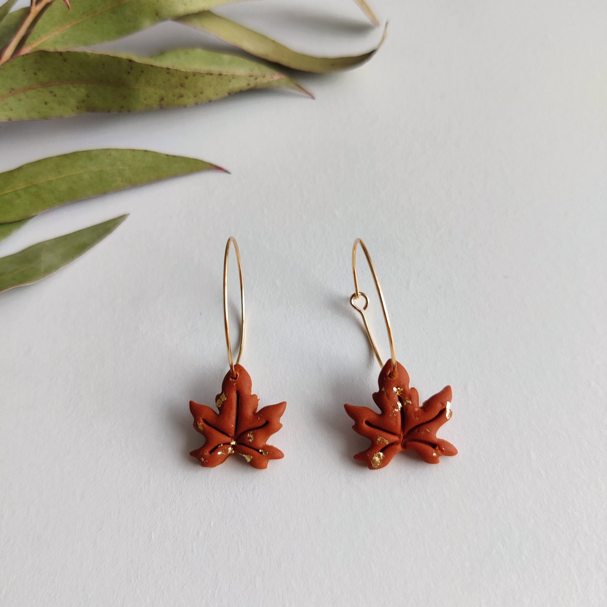 FALL LEAF EARRINGS | Autumn Earrings | Maple Leaf Earrings | Fall foliage earrings | Fall colors earrings | Woodland earrings | Fall hoops