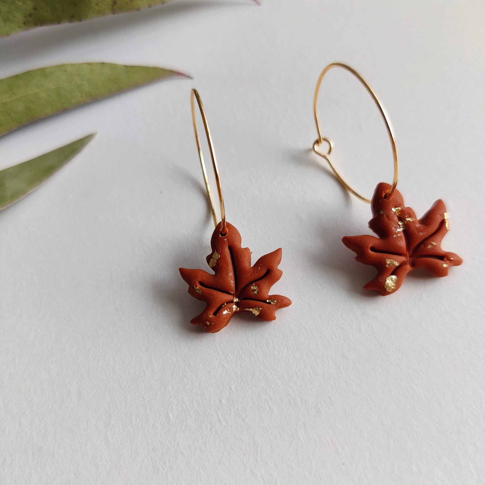 FALL LEAF EARRINGS | Autumn Earrings | Maple Leaf Earrings | Fall foliage earrings | Fall colors earrings | Woodland earrings | Fall hoops