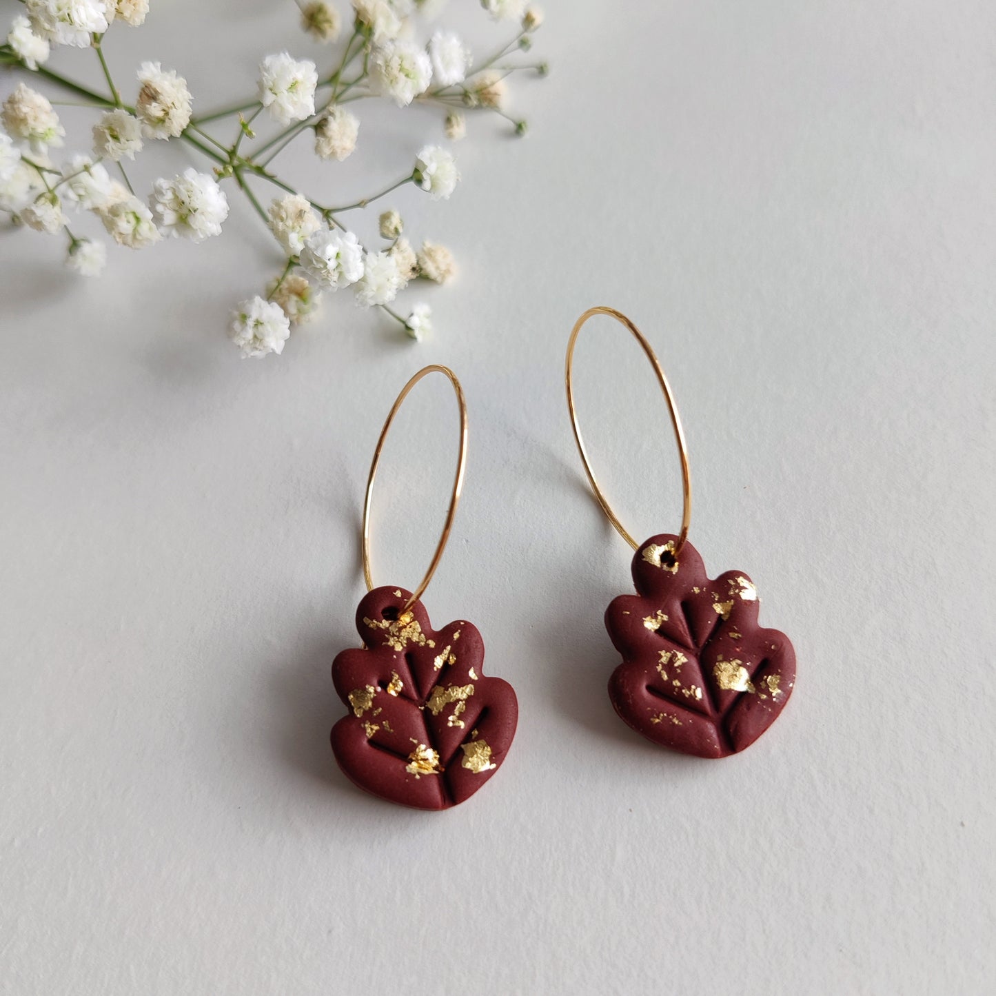 FALL LEAF EARRINGS | Autumn Earrings | Oak Leaf Earrings | Fall foliage earrings | Fall colors earrings | Woodland earrings | Fall hoops