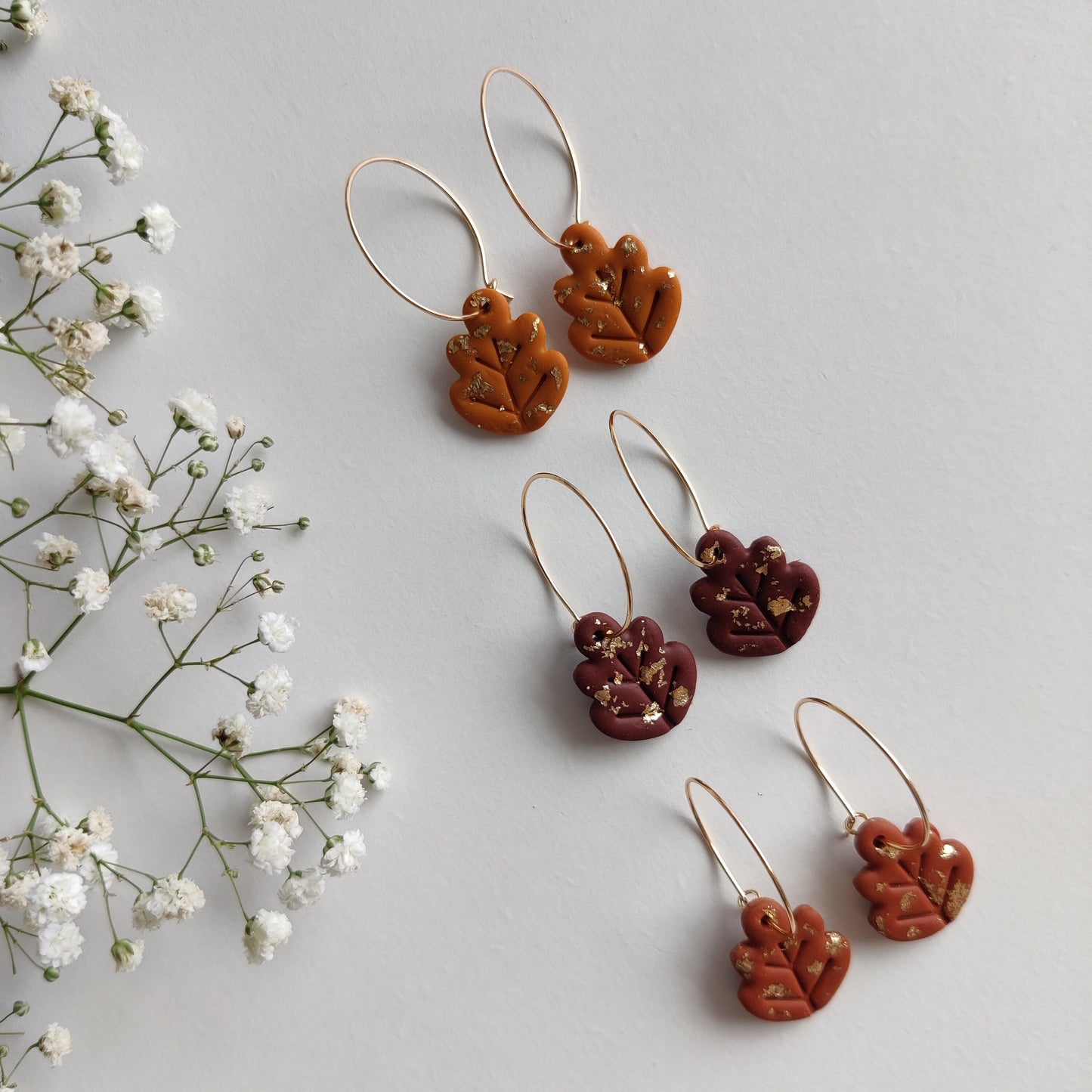 FALL LEAF EARRINGS | Autumn Earrings | Oak Leaf Earrings | Fall foliage earrings | Fall colors earrings | Woodland earrings | Fall hoops