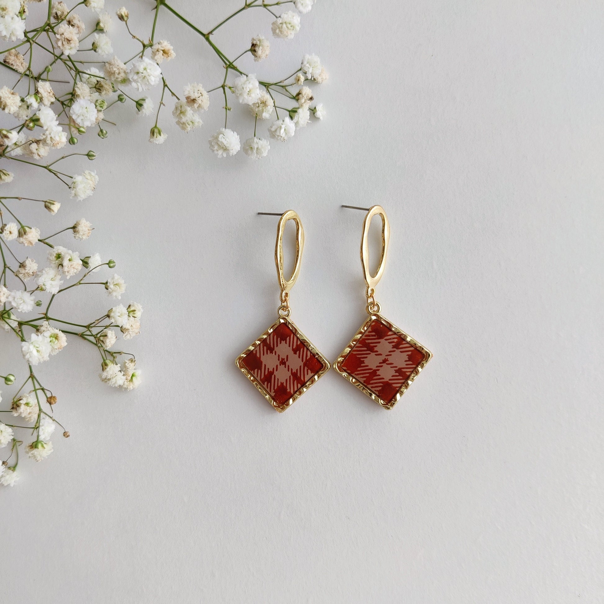 Autumn Polymer clay earrings | Artisanal | Handmade | Jewellery | Minimalist | Autumn | Polymer Clay | Dangle Earrings