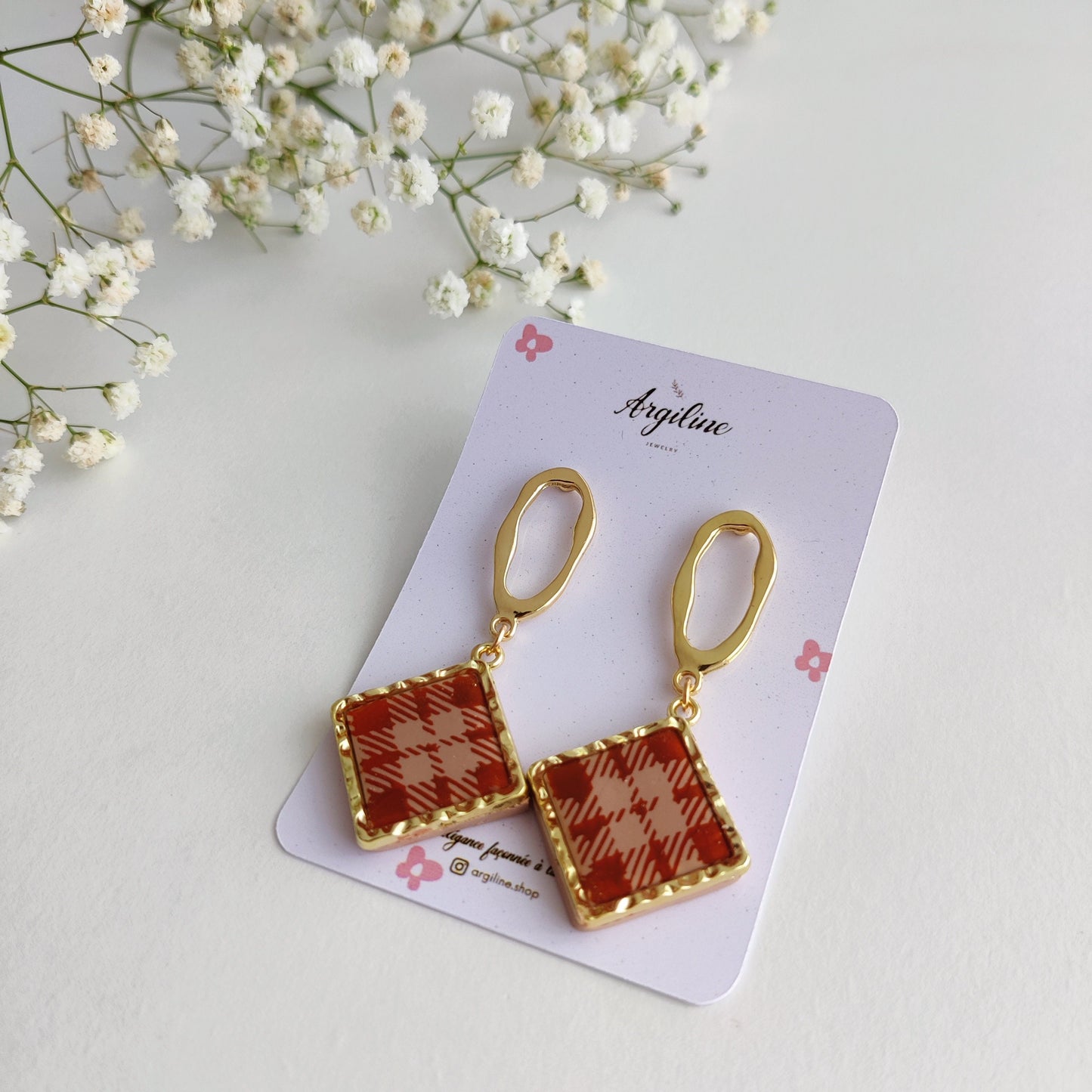 Autumn Polymer clay earrings | Artisanal | Handmade | Jewellery | Minimalist | Autumn | Polymer Clay | Dangle Earrings