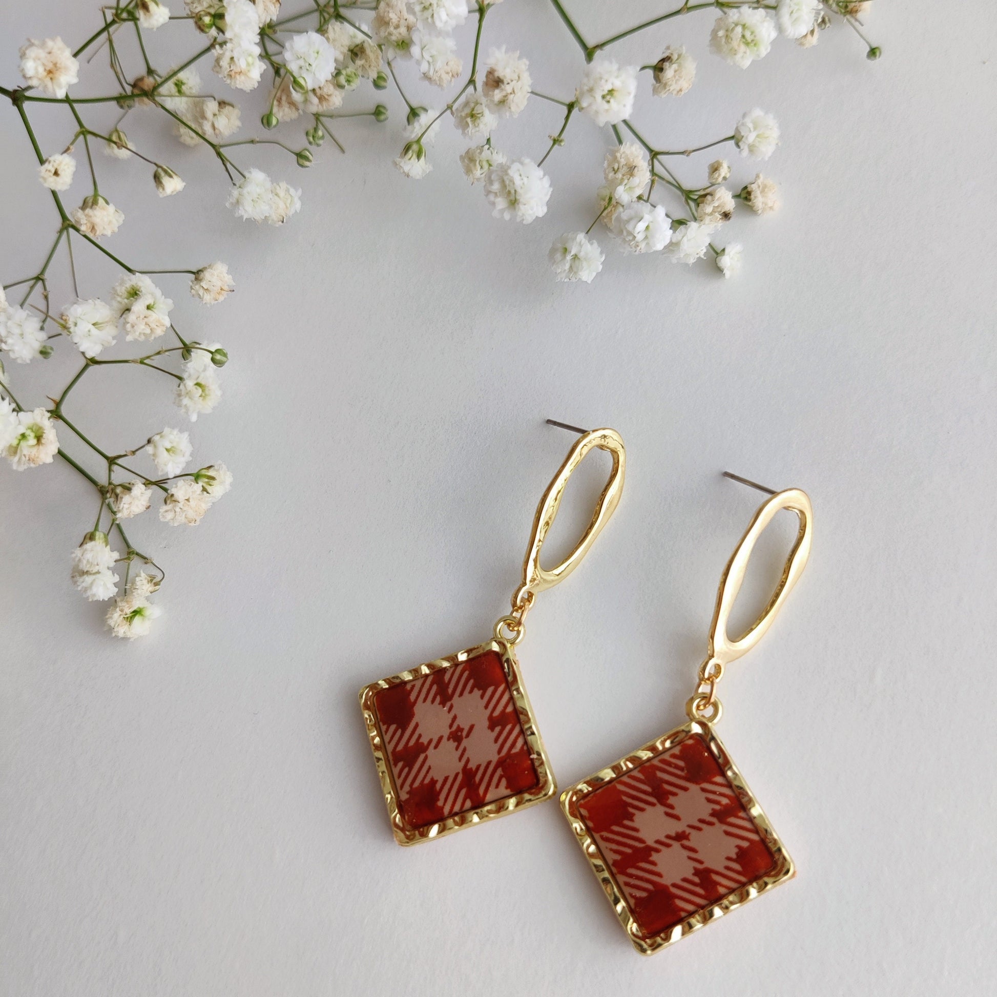 Autumn Polymer clay earrings | Artisanal | Handmade | Jewellery | Minimalist | Autumn | Polymer Clay | Dangle Earrings