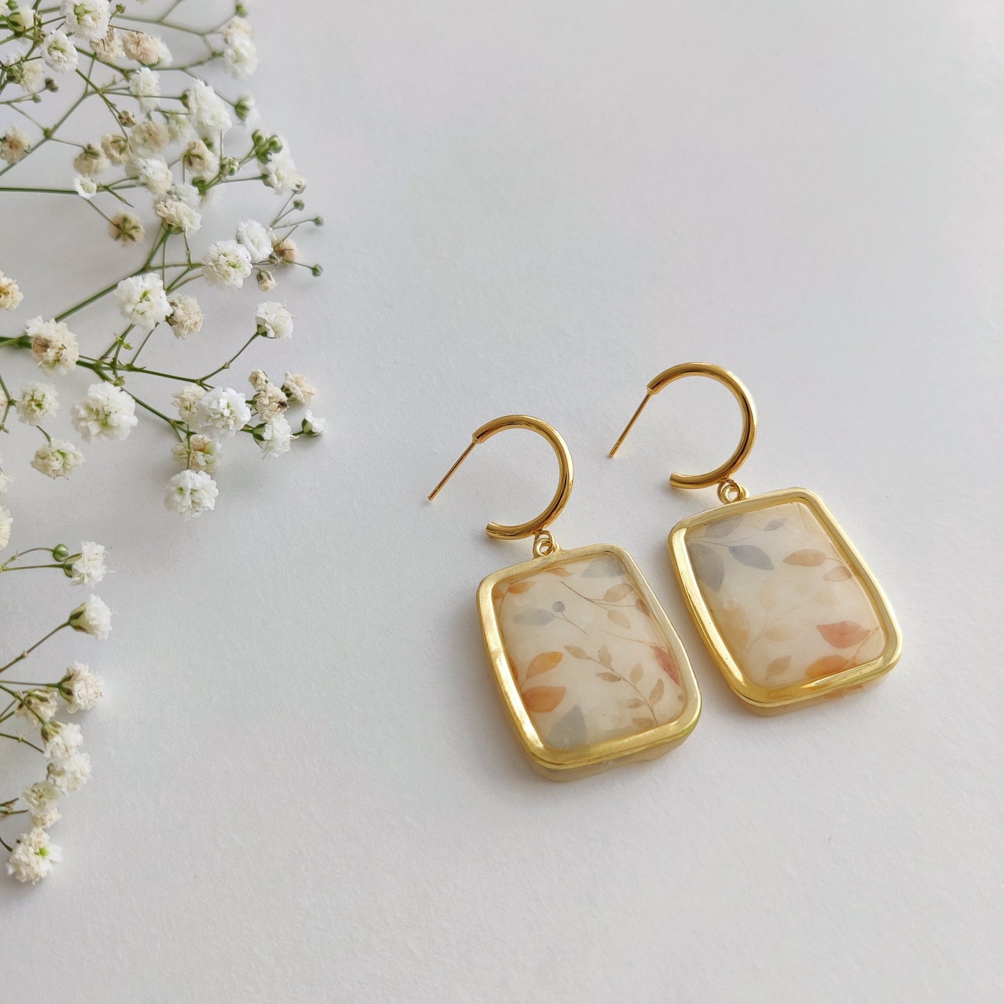 Autumn Polymer clay earrings | Artisanal | Handmade | Jewellery | Minimalist | Autumn | Polymer Clay | Hoop Earrings