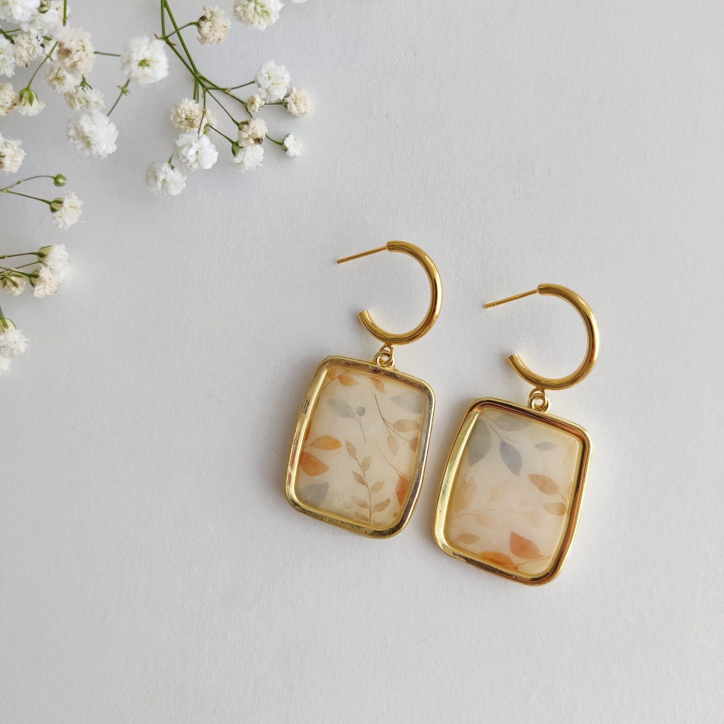 Autumn Polymer clay earrings | Artisanal | Handmade | Jewellery | Minimalist | Autumn | Polymer Clay | Hoop Earrings