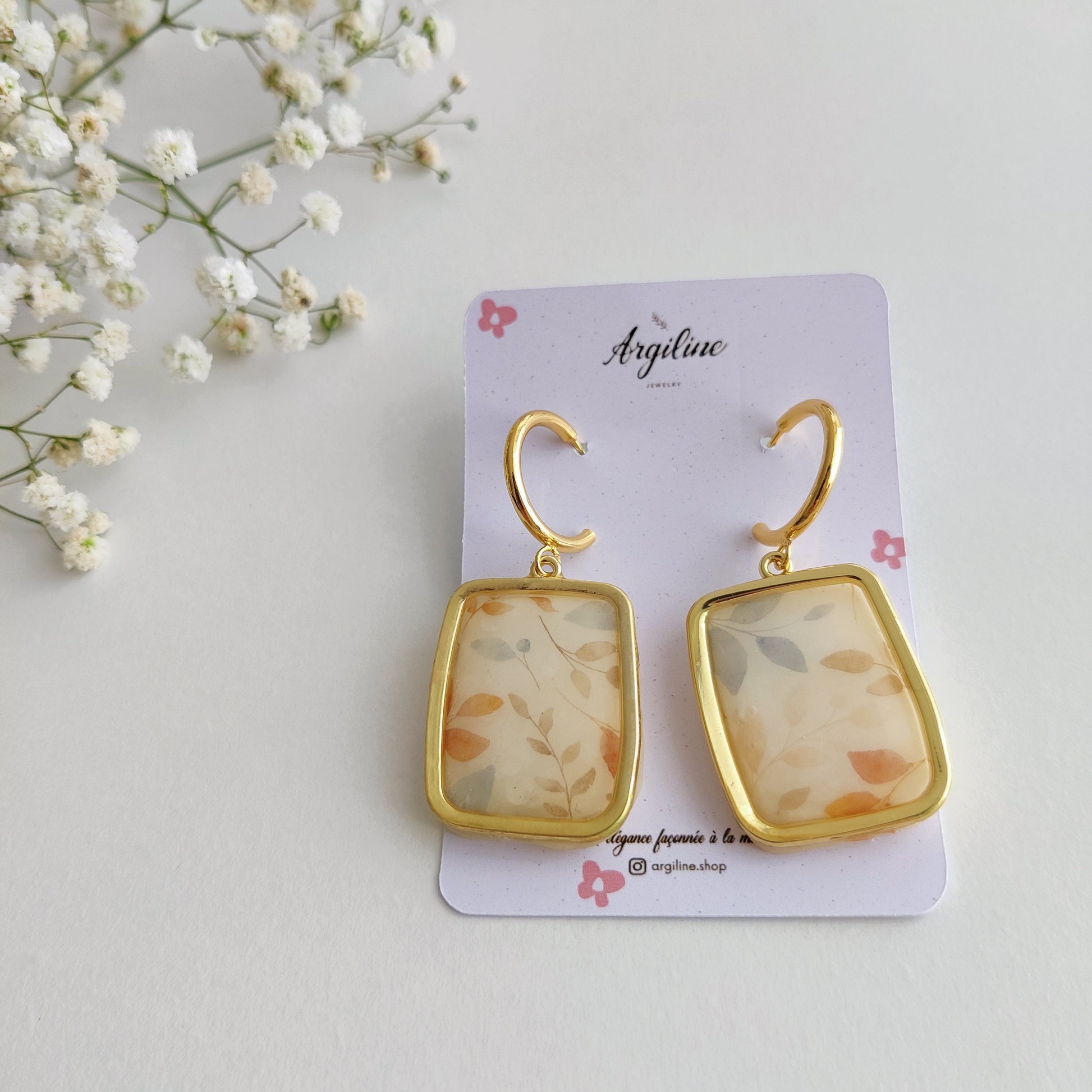 Autumn Polymer clay earrings | Artisanal | Handmade | Jewellery | Minimalist | Autumn | Polymer Clay | Hoop Earrings