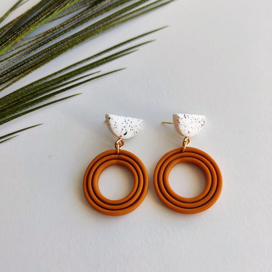 ARIA | Terracotta Earrings | Terracotta Boho Earrings | Dangle Polymer Clay Jewelry | autumn color | Jewelry Bijoux | Terracotta Art Deco
