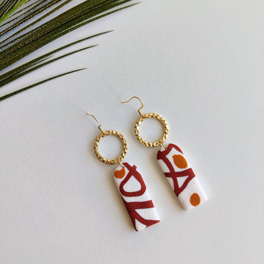 CLARA | Terracotta Earrings | Terracotta Boho Earrings | Dangle Polymer Clay Jewelry | autumn color | Jewelry Bijoux | Terracotta Art Deco