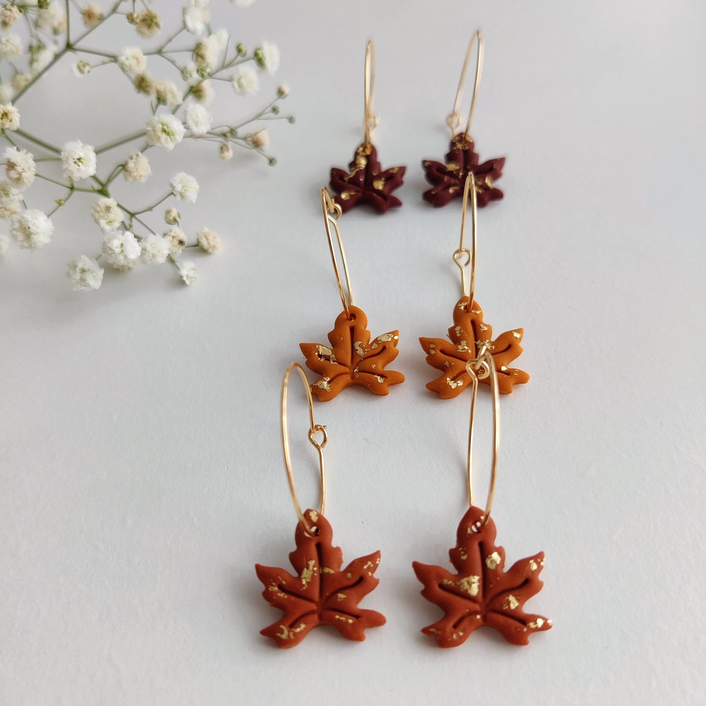 FALL LEAF EARRINGS | Autumn Earrings | Maple Leaf Earrings | Fall foliage earrings | Fall colors earrings | Woodland earrings | Fall hoops