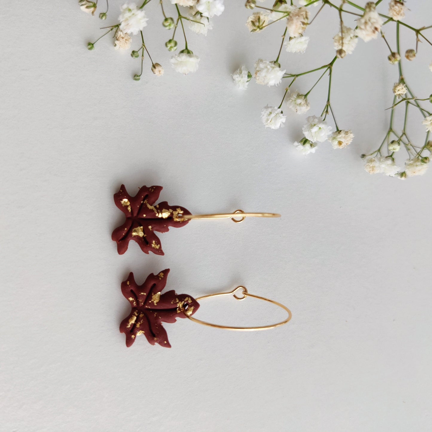 FALL LEAF EARRINGS | Autumn Earrings | Maple Leaf Earrings | Fall foliage earrings | Fall colors earrings | Woodland earrings | Fall hoops