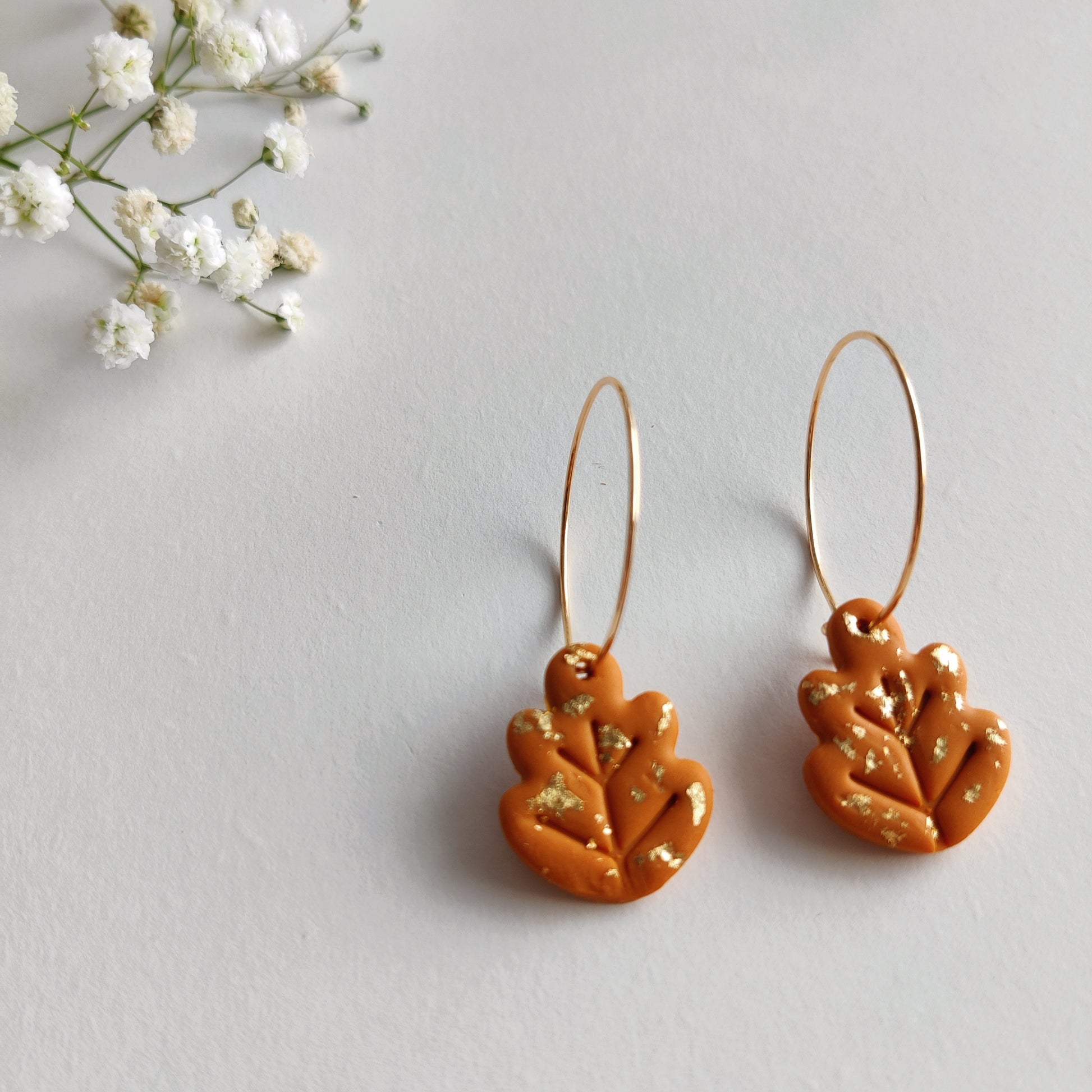 FALL LEAF EARRINGS | Autumn Earrings | Oak Leaf Earrings | Fall foliage earrings | Fall colors earrings | Woodland earrings | Fall hoops