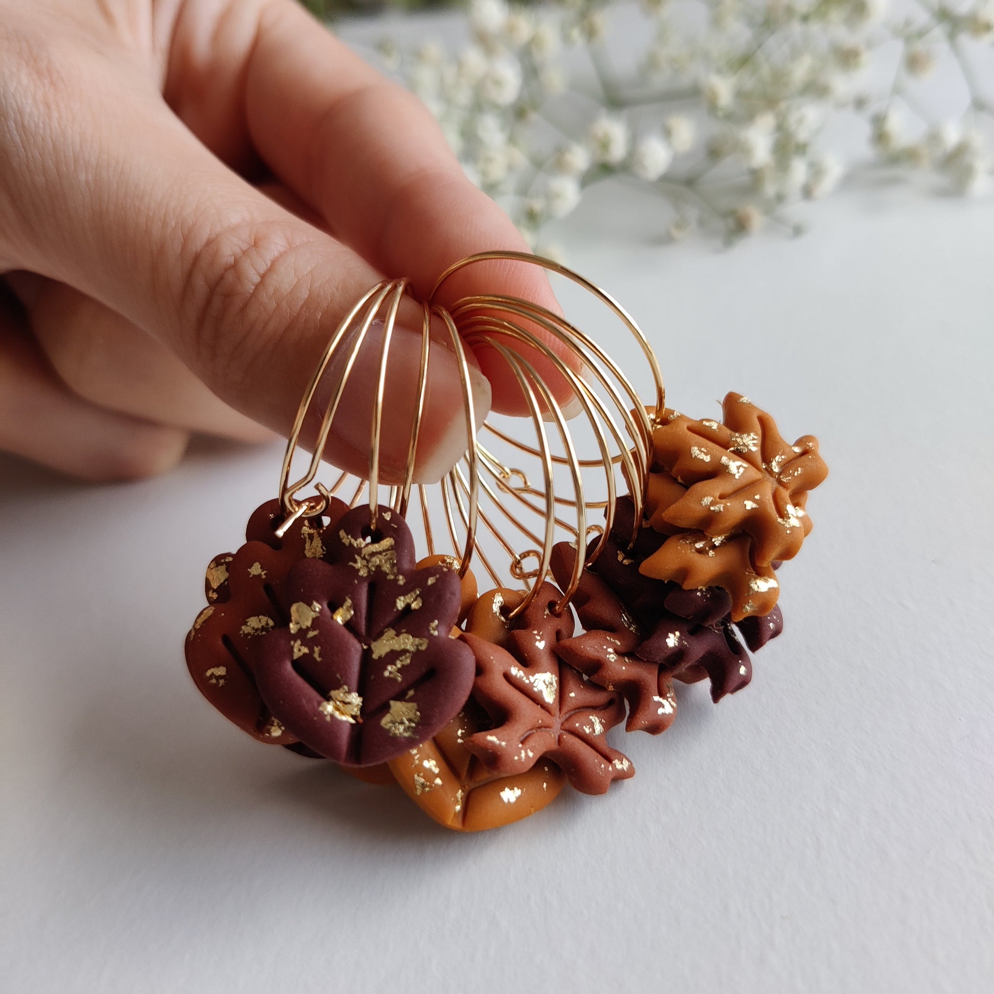 FALL LEAF EARRINGS | Autumn Earrings | Oak Leaf Earrings | Fall foliage earrings | Fall colors earrings | Woodland earrings | Fall hoops