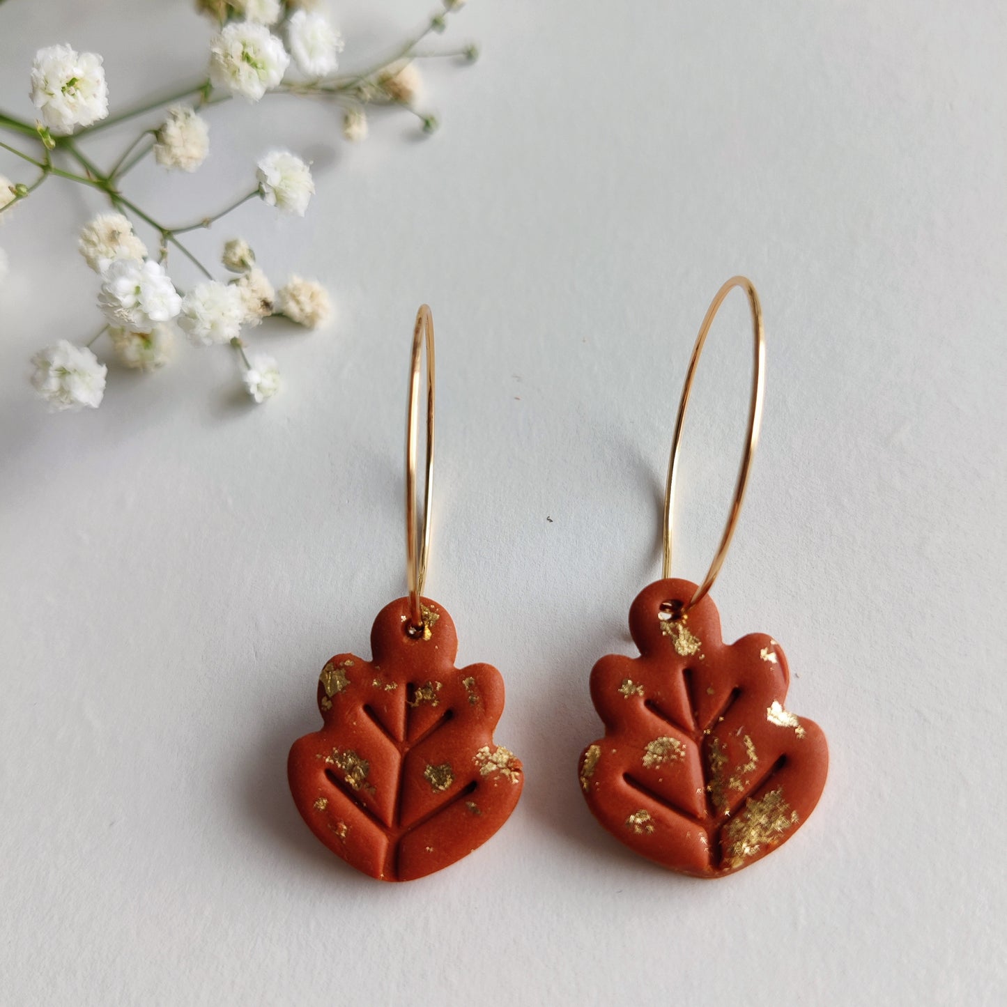 FALL LEAF EARRINGS | Autumn Earrings | Oak Leaf Earrings | Fall foliage earrings | Fall colors earrings | Woodland earrings | Fall hoops