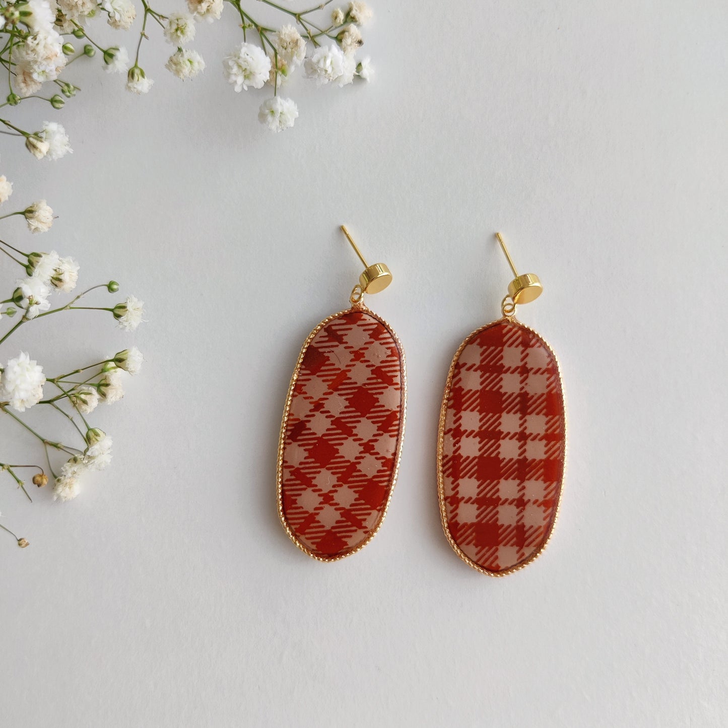 Autumn Polymer clay earrings | Artisanal | Handmade | Jewellery | Minimalist | Autumn | Polymer Clay | Dangle Earrings oval