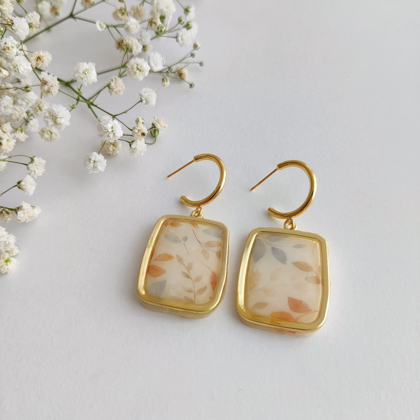 Autumn Polymer clay earrings | Artisanal | Handmade | Jewellery | Minimalist | Autumn | Polymer Clay | Hoop Earrings