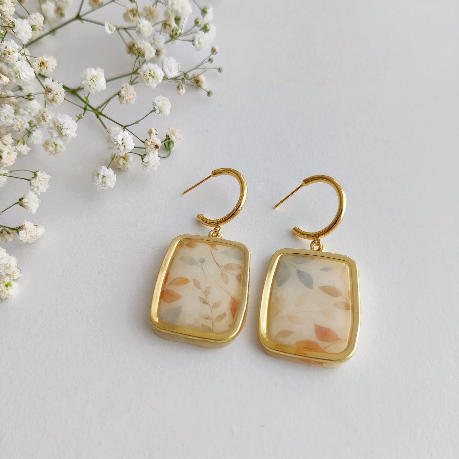 Autumn Polymer clay earrings | Artisanal | Handmade | Jewellery | Minimalist | Autumn | Polymer Clay | Hoop Earrings