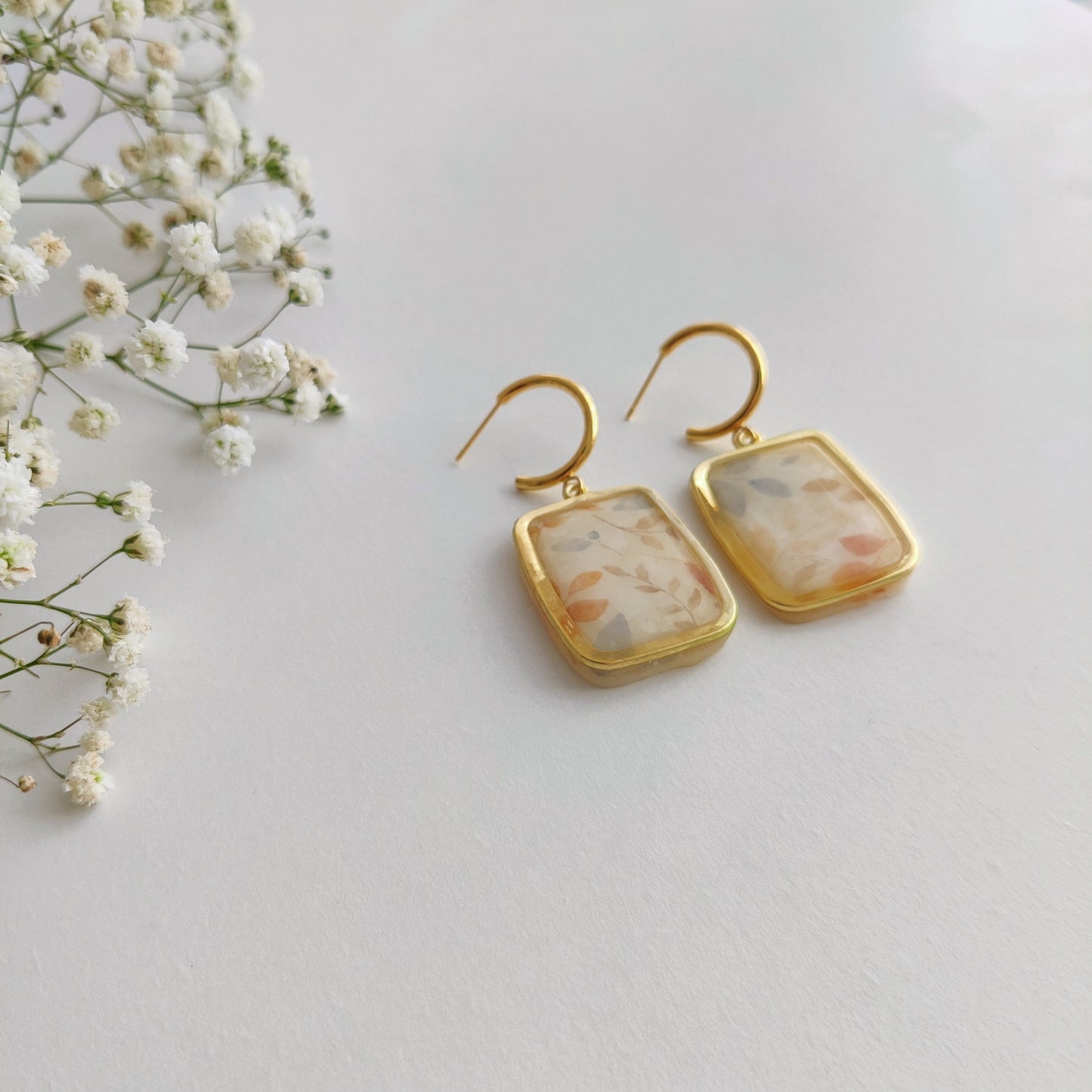 Autumn Polymer clay earrings | Artisanal | Handmade | Jewellery | Minimalist | Autumn | Polymer Clay | Hoop Earrings