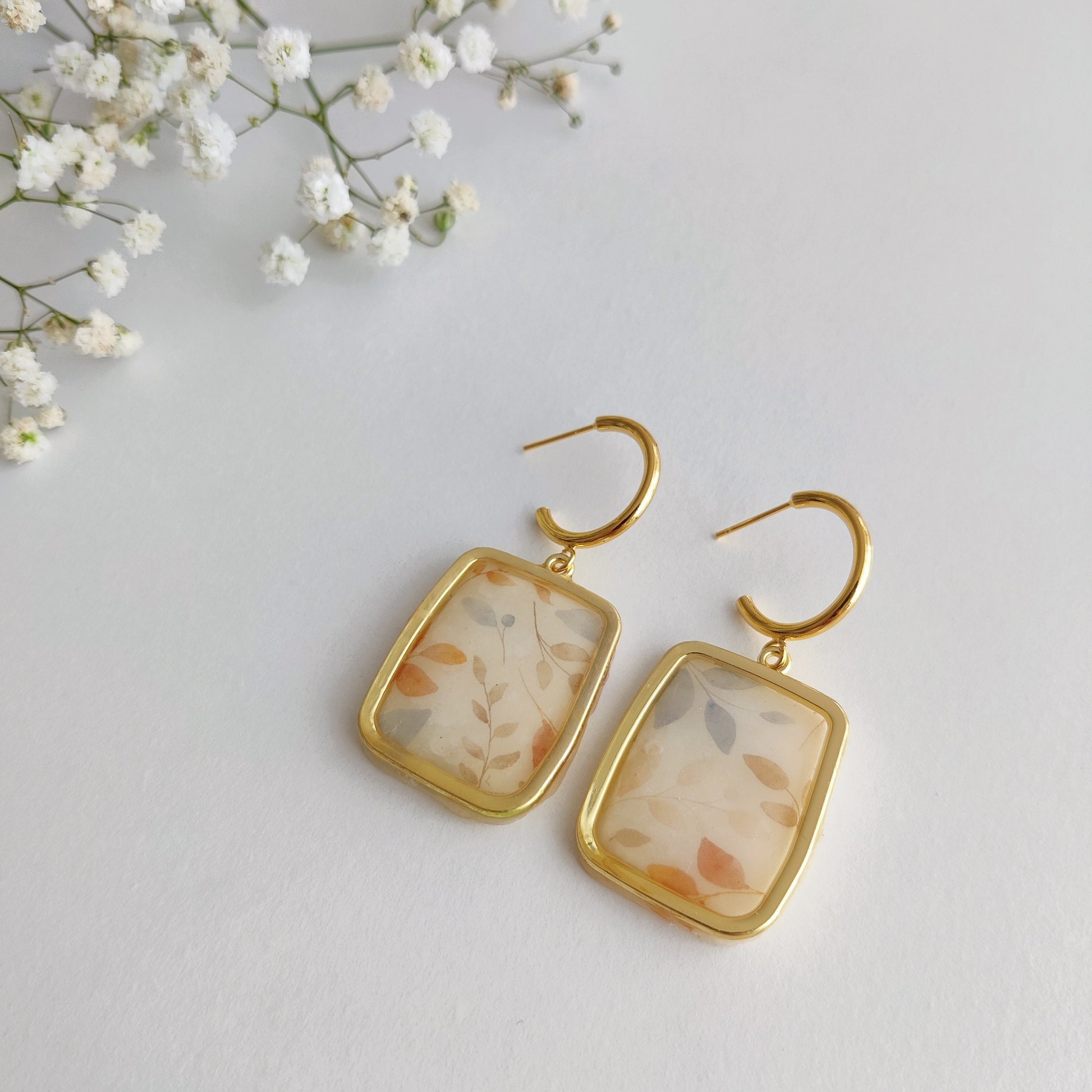 Autumn Polymer clay earrings | Artisanal | Handmade | Jewellery | Minimalist | Autumn | Polymer Clay | Hoop Earrings