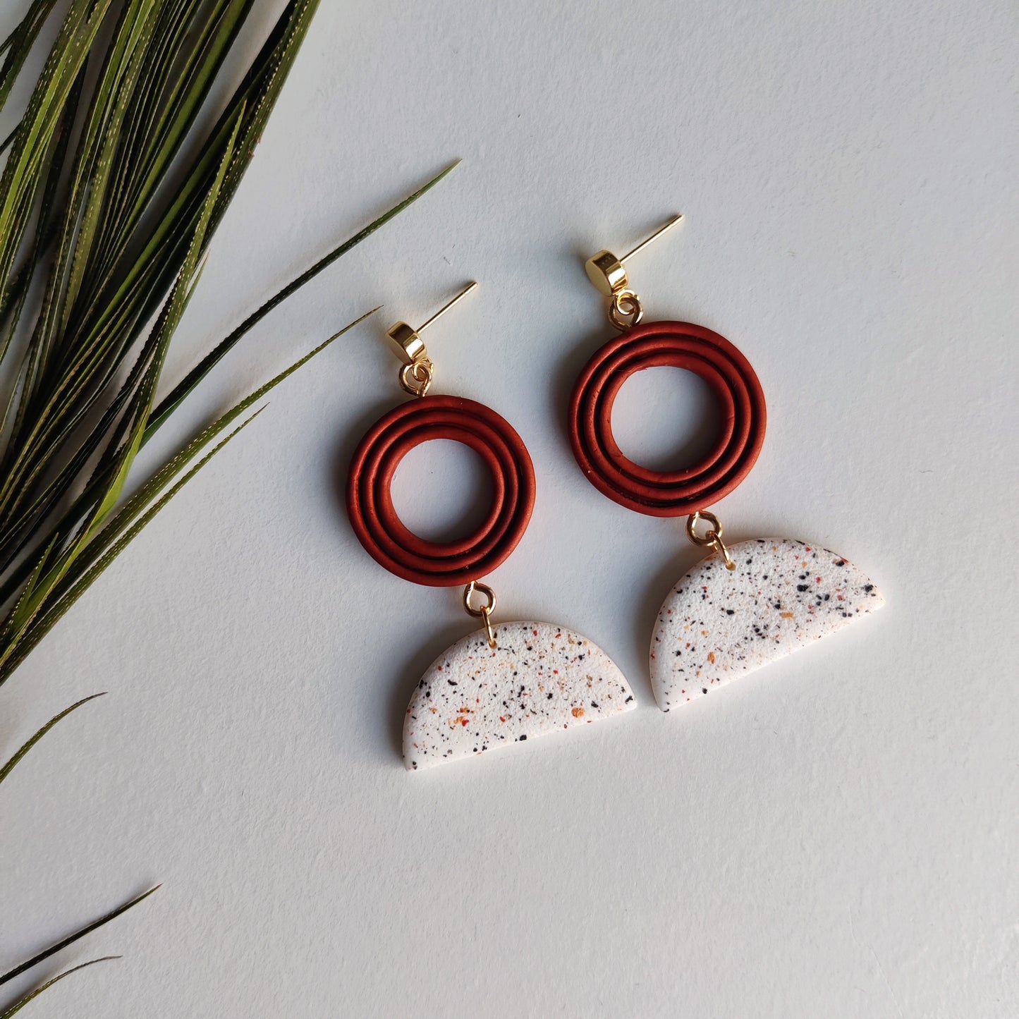 IVY | Terracotta Earrings | Terracotta Boho Earrings | Dangle Polymer Clay Jewelry | autumn color | Jewelry Bijoux | Terracotta Art Deco