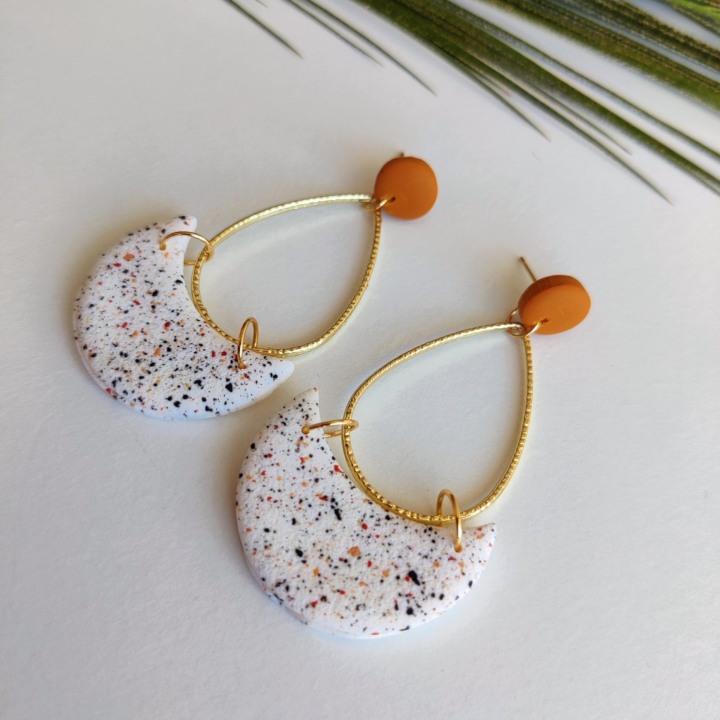 MAYA | Terracotta Earrings | Terracotta Boho Earrings | Dangle Polymer Clay Jewelry | autumn color | Jewelry Bijoux | Terracotta Art Deco