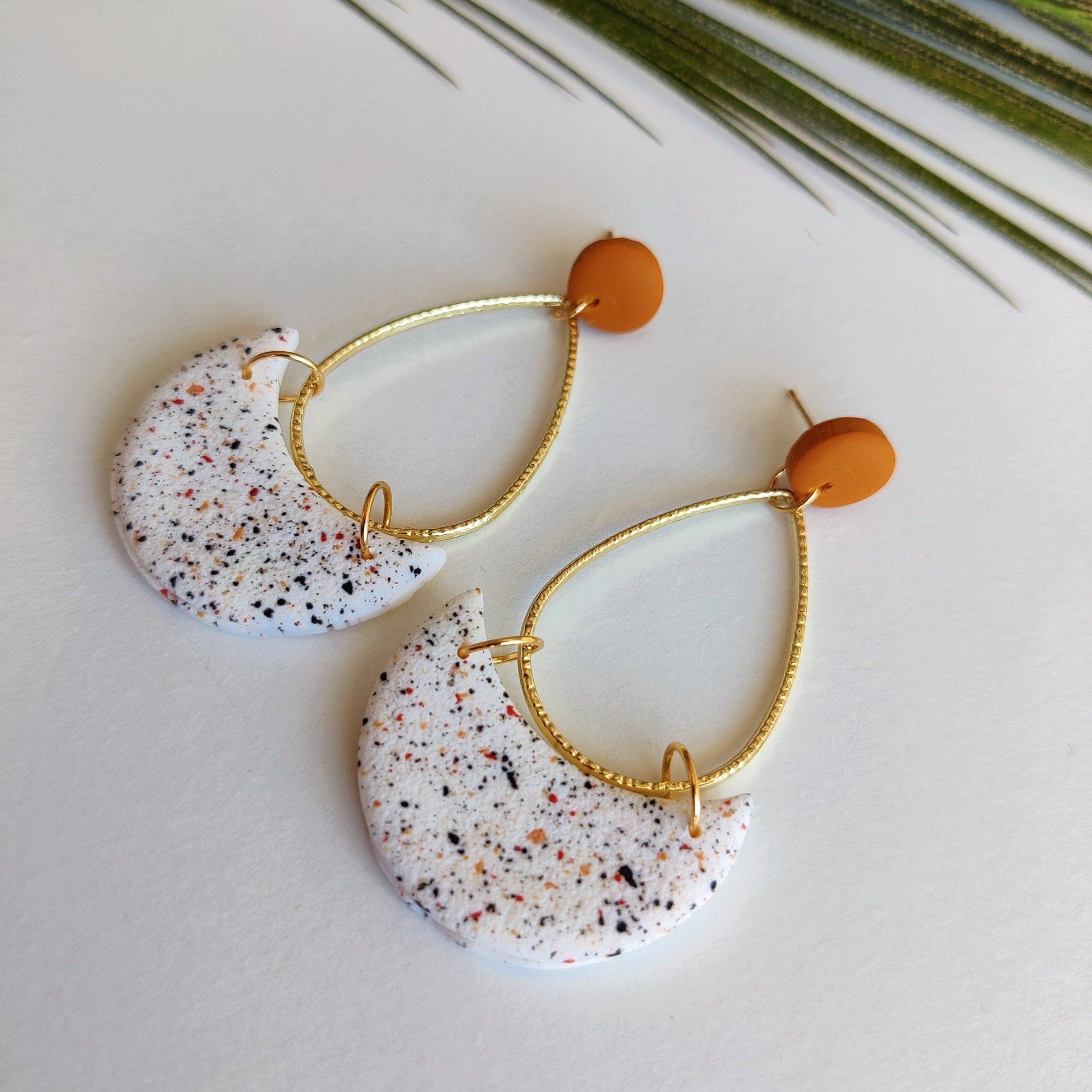 MAYA | Terracotta Earrings | Terracotta Boho Earrings | Dangle Polymer Clay Jewelry | autumn color | Jewelry Bijoux | Terracotta Art Deco