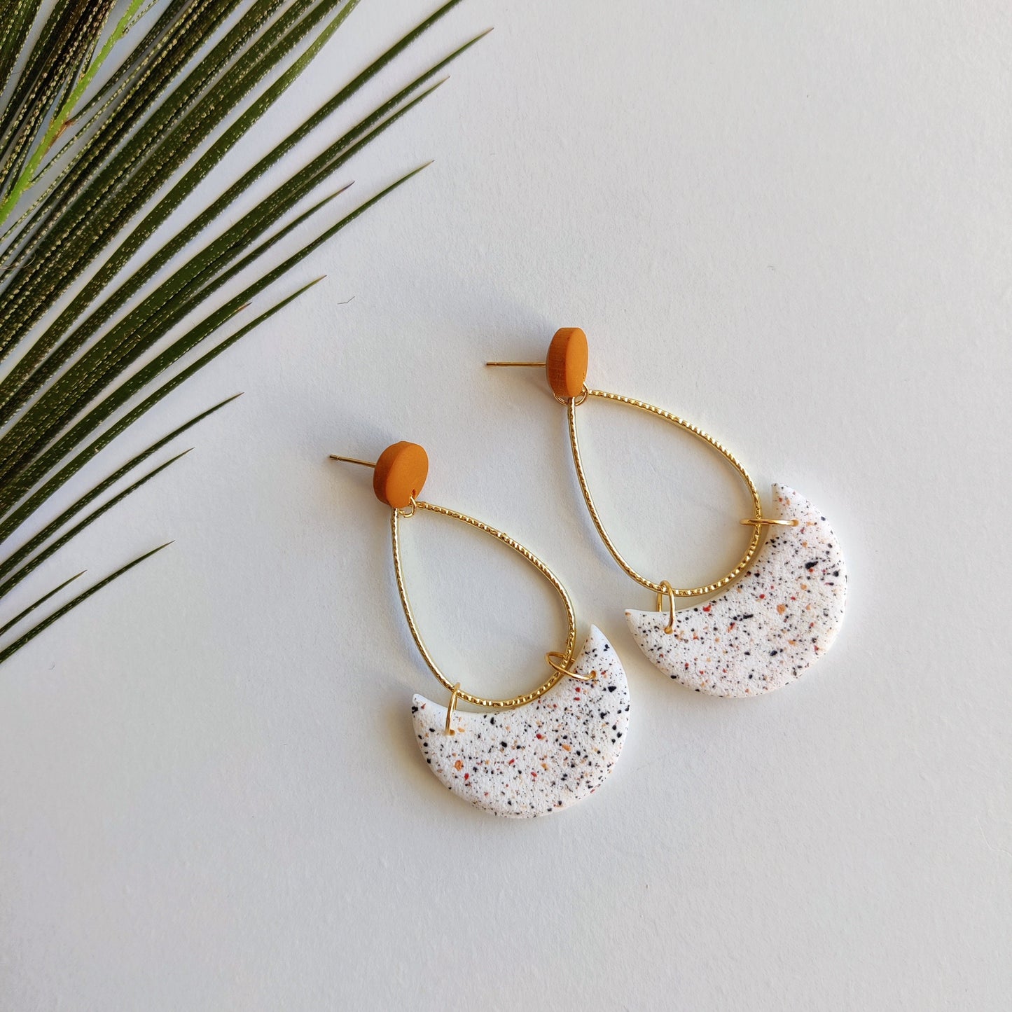 MAYA | Terracotta Earrings | Terracotta Boho Earrings | Dangle Polymer Clay Jewelry | autumn color | Jewelry Bijoux | Terracotta Art Deco