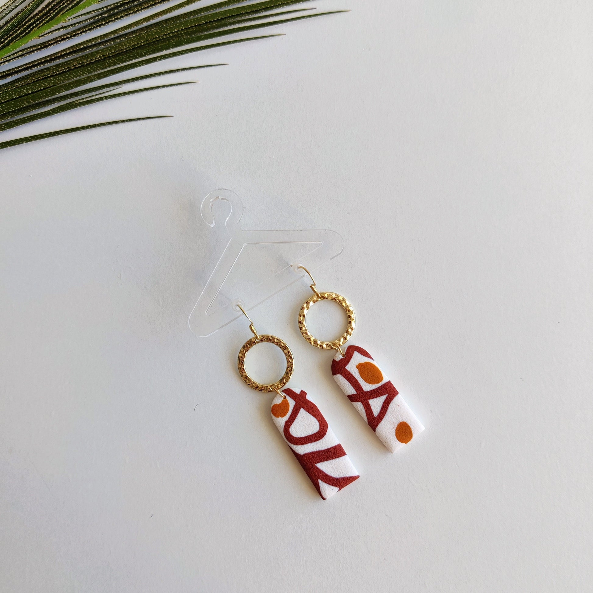 CLARA | Terracotta Earrings | Terracotta Boho Earrings | Dangle Polymer Clay Jewelry | autumn color | Jewelry Bijoux | Terracotta Art Deco