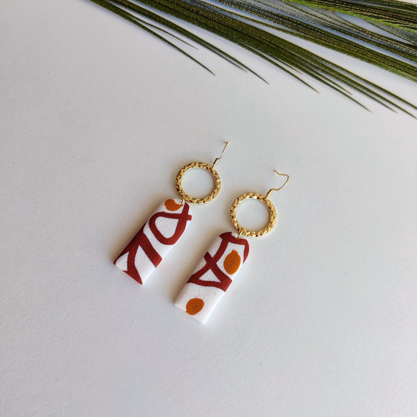 CLARA | Terracotta Earrings | Terracotta Boho Earrings | Dangle Polymer Clay Jewelry | autumn color | Jewelry Bijoux | Terracotta Art Deco