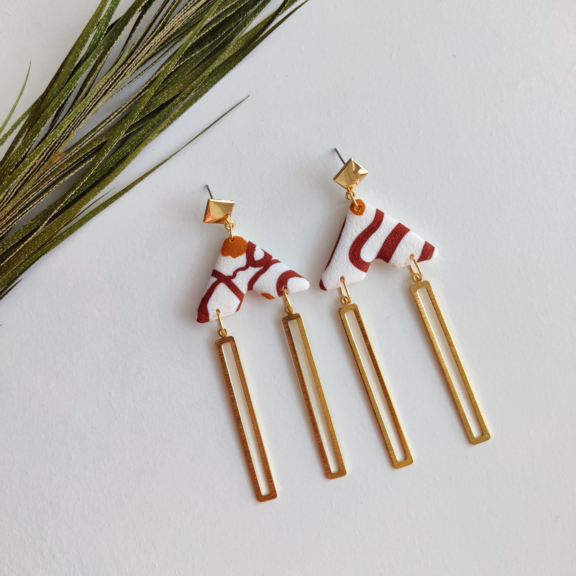 LIAM | Terracotta Earrings | Terracotta Boho Earrings | Dangle Polymer Clay Jewelry | autumn color | Jewelry Bijoux | Terracotta Art Deco