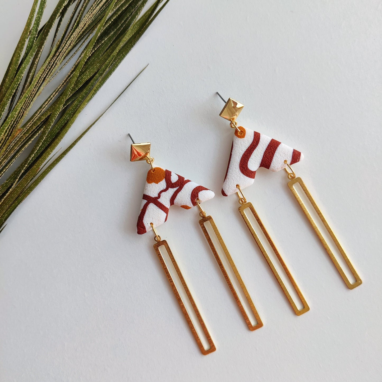 LIAM | Terracotta Earrings | Terracotta Boho Earrings | Dangle Polymer Clay Jewelry | autumn color | Jewelry Bijoux | Terracotta Art Deco