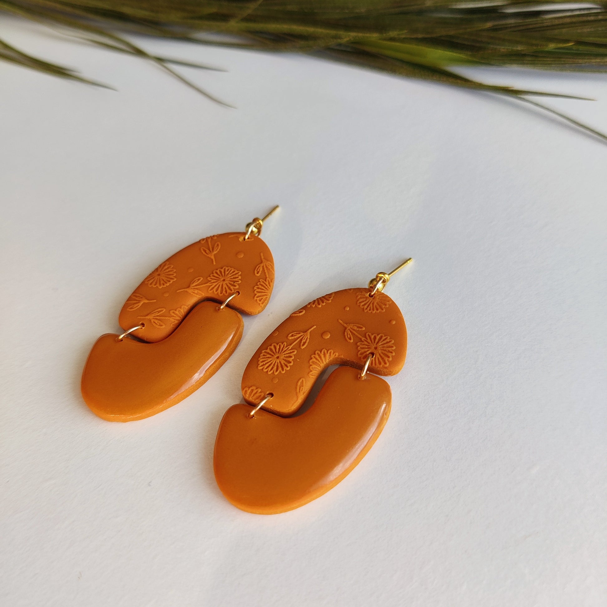 KHLOE | Terracotta Earrings | Hippie Boho Earrings | Dangle Polymer Clay Jewelry | autumn color | Jewelry Bijoux | Terracotta Art Deco