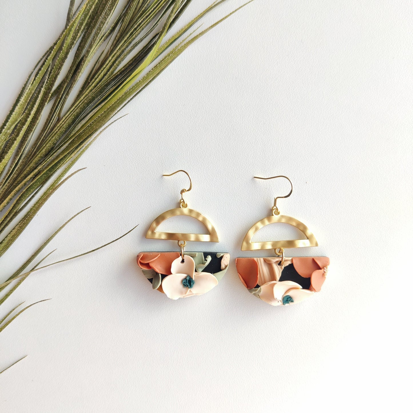 Autumn Flower Earrings | Polymer Clay Earrings Dangle | Floral Fall Earring | Fall Flower Bouquet | Handmade Dangle Earrings | Fall Colors