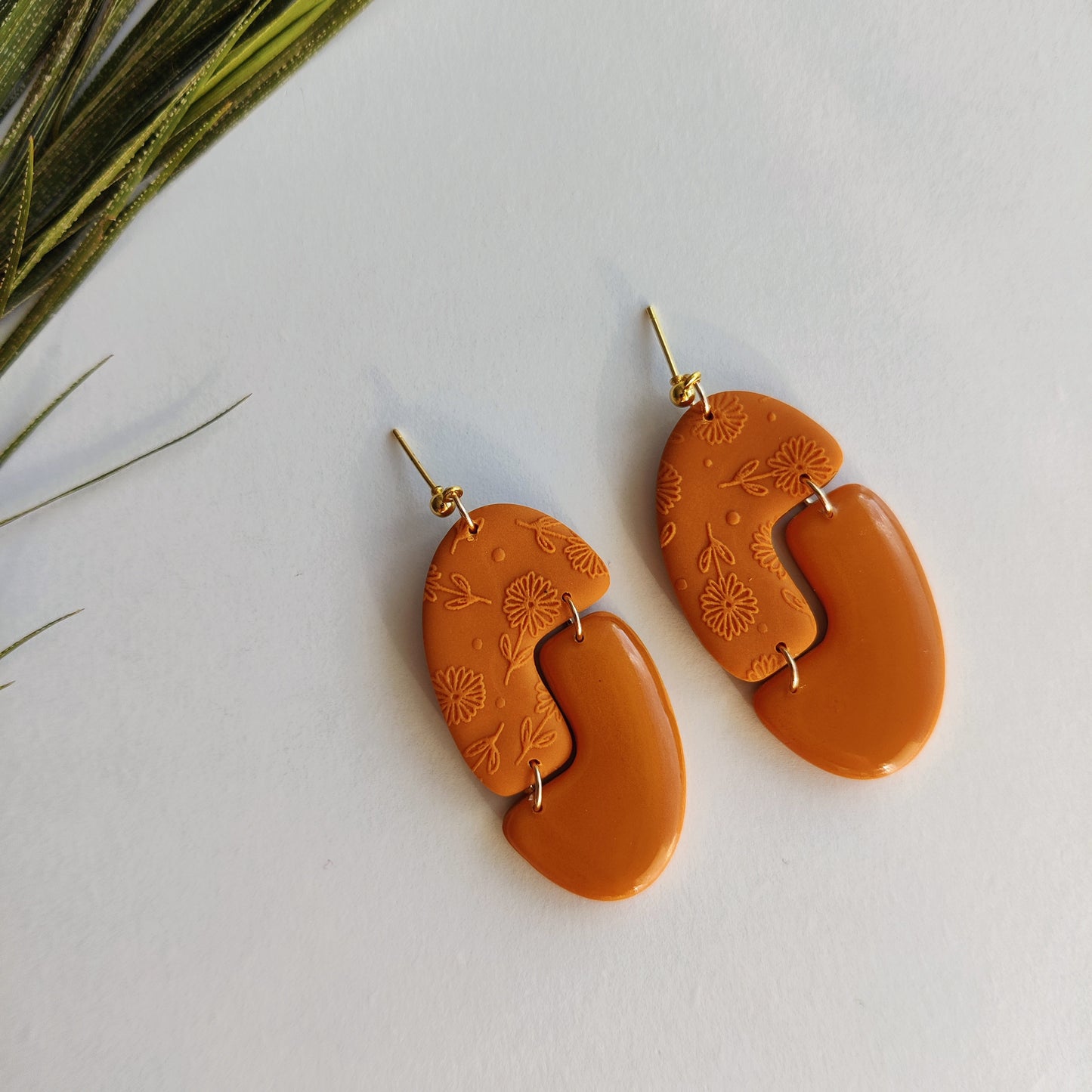 KHLOE | Terracotta Earrings | Hippie Boho Earrings | Dangle Polymer Clay Jewelry | autumn color | Jewelry Bijoux | Terracotta Art Deco