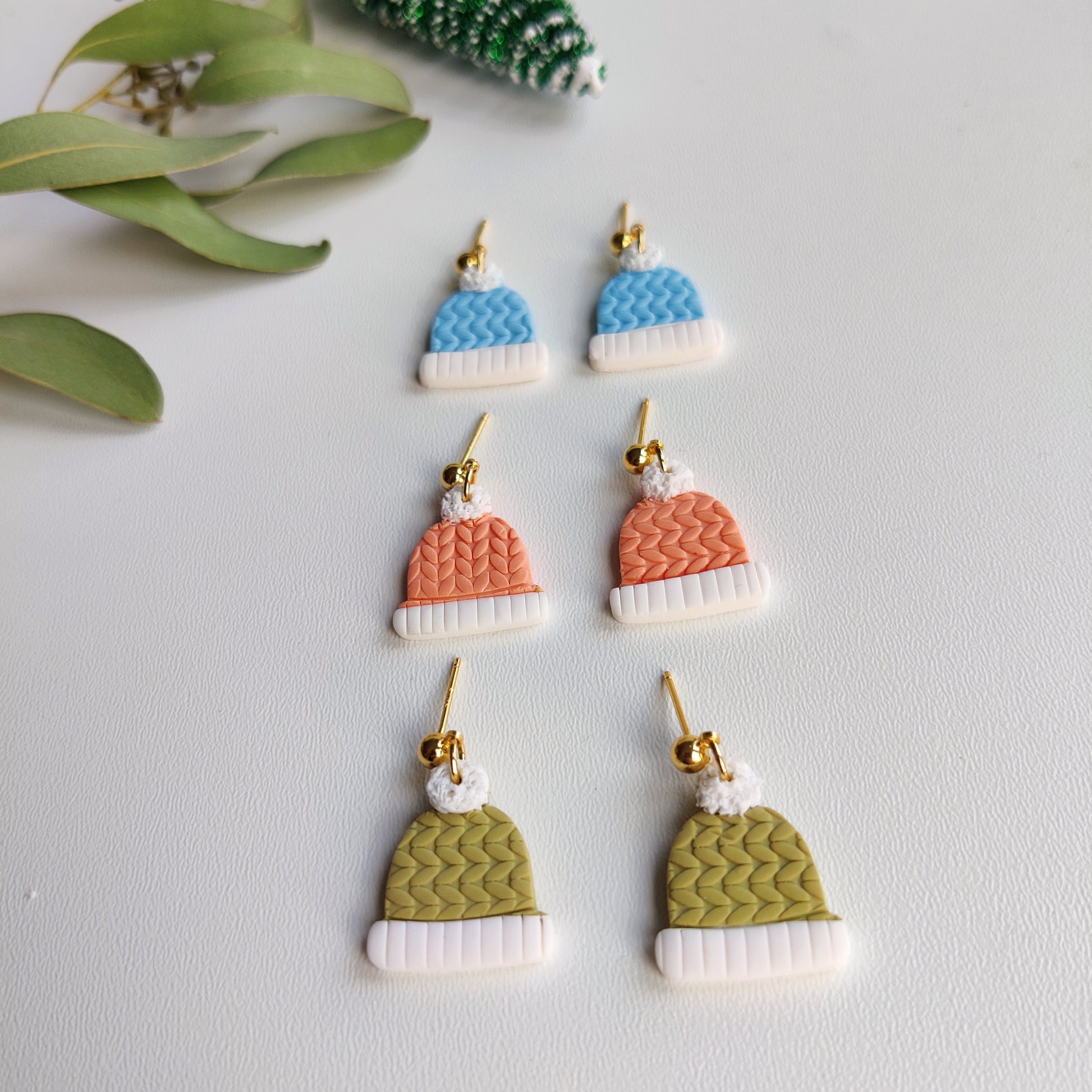 Holiday beanie 2023 | Handmade Polymer Clay Earrings | Christmas Earrings | Winter Earrings | Women’s Jewelry | xmas Earrings